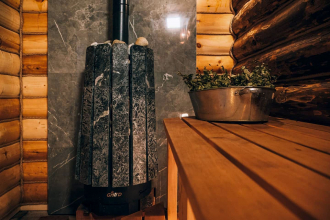 Дровяная банная печь GrillD Cometa Vega 240 Long Stone (Серпентинит)
