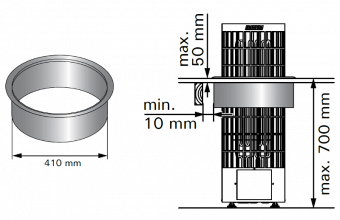 Монтажный фланец с подсветкой HPC2L для печей Harvia